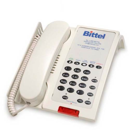 Bittel 48A 5C Cream Single Line Hospitality Phone w/ 5 Guest Service Buttons