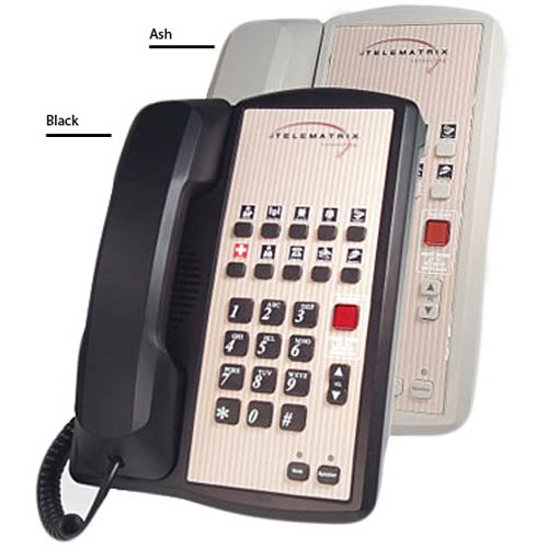 Telematrix 2800MWD A Single-Line Hospitality Speakerphone with 10 Guest Service Buttons - Ash