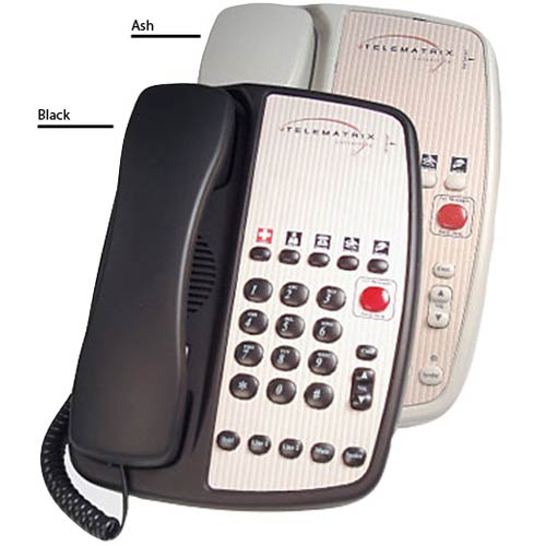 Telematrix 3002MWD B 2-Line Hospitality Speakerphone with 10 Guest Service Buttons - Black