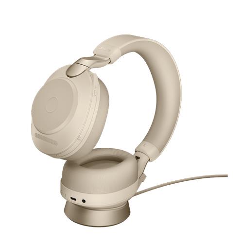 Jabra Evolve 2 85 Wireless Headset Link 380a UC Stereo Stand - Beige